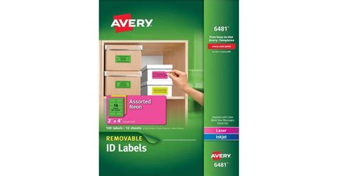 Avery Removable Self Adhesive Multipurpose Labels 2 X 4 Assorted Neon