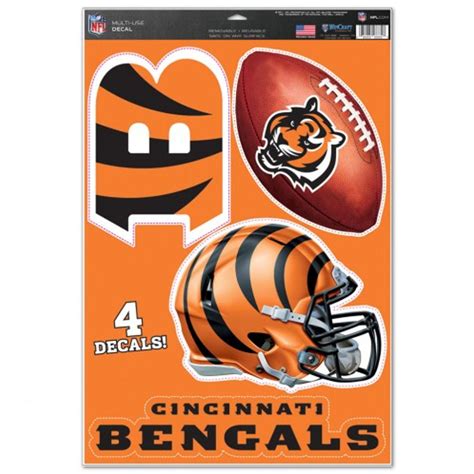Cincinnati Bengals Set Of 4 Ultra Decals At Sticker Shoppe