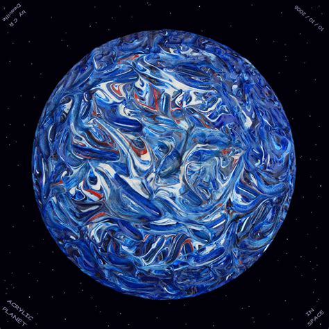 Acrylic Planet In Space 2006 Painting By Carl Deaville