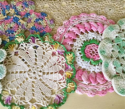 Doilies Lot Of 11 Vintage Doilies Various Colors And Sizes Etsy