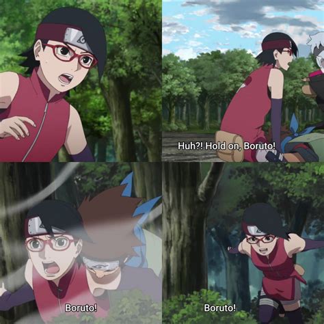 Saradas Reaction To Boruto Being In Danger And Her Attempt To Charge