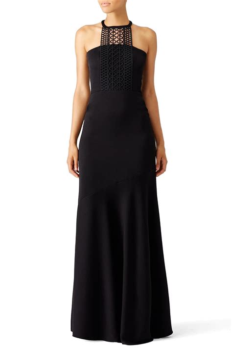 Black Embroidered Neckline Gown By Shoshanna For 69 Rent The Runway