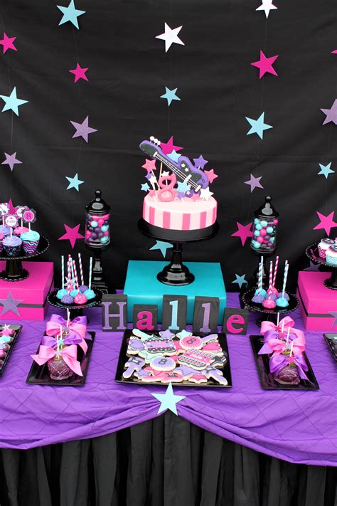Rockstar Birthday Party Rock Star Girl Dessert Table Rockstar Birthday Party Dance Party