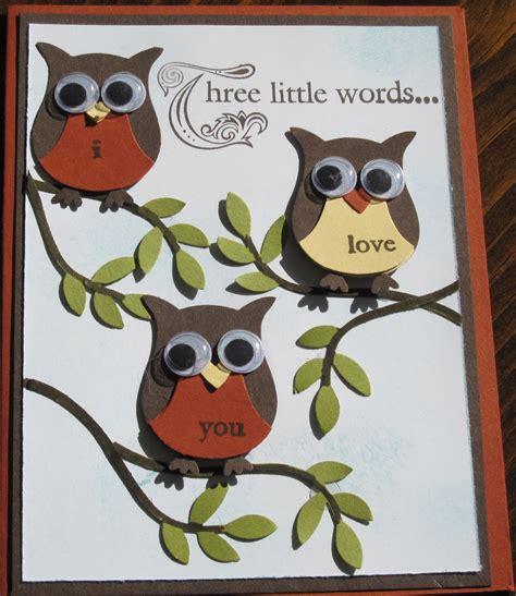 Owl Punch Card Three Little Words Owl Punch Cards Owl Card Punch
