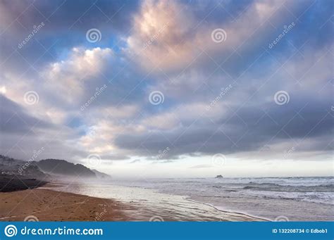Beautiful Sandy Beach At Arch Cape Oregon Stock Photo Image Of