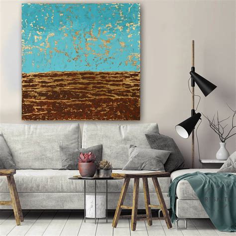 Turquoise Home Decor Turquoise Wall Decor Artwork Sky Abstract Etsy