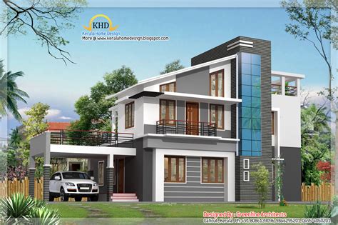 Modern Duplex Villa Elevation 1925 Sq Ft Kerala Home