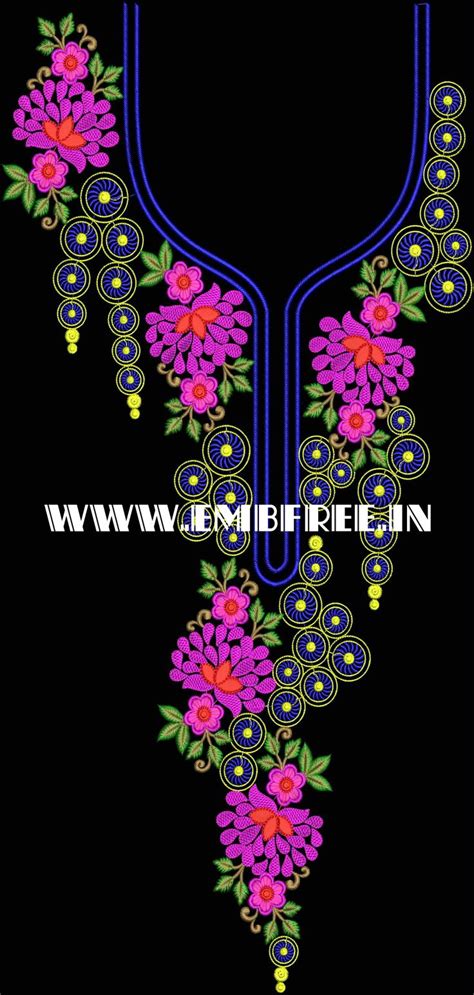 Neck Embroidery Design Neck For Suit Neck Embroidery Design Embfree