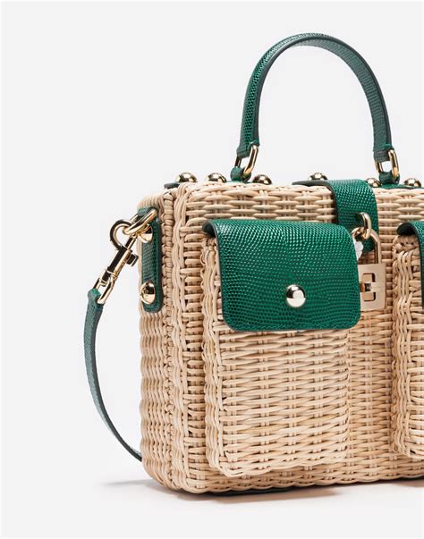 Wicker And Leather Dolce Cestino Bag In 2020 Bags Handwoven Bag Purses