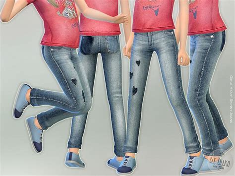Girls Heart Skinny Jeans Found In Tsr Category Sims 4 Female Child
