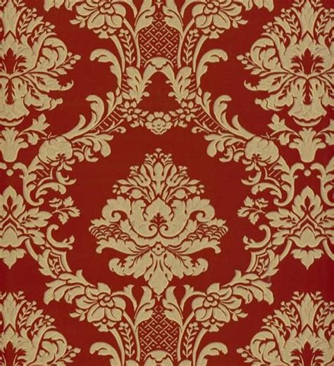 Dramatic Gold Damask On Red Wallpaper Elegant Ornate Floral Etsy