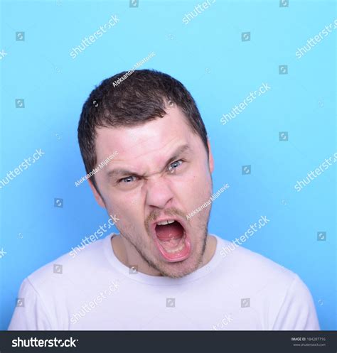 Portrait Angry Man Screaming Pulling Hair Stock Photo 184287716