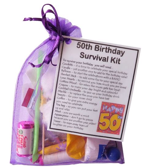 50th Birthday Survival Kit An Excellent Alternative To A Card