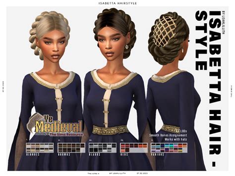 The Sims Resource Ye Medieval Isabetta Hairstyle