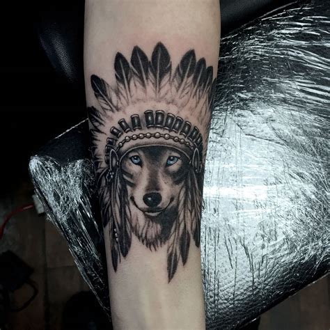 Wolf Headdress Tattoo By John Mckee At Twisted Image Tattoo Headdress