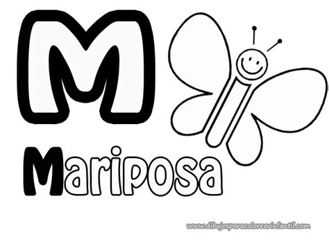 Laminas Para Colorear Letra M Para Colorear Mariposa Dibujos Para