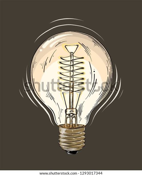 Hand Drawn Sketch Lightbulb Color Isolated Stock Vector Royalty Free