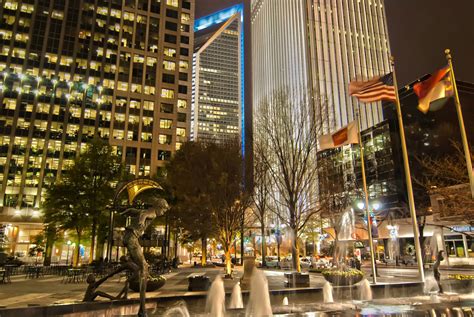 Downtown Charlotte At Night In North Carolina Image Free Stock Photo