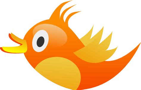 Orange Tweet Bird Clip Art At Vector Clip Art Online