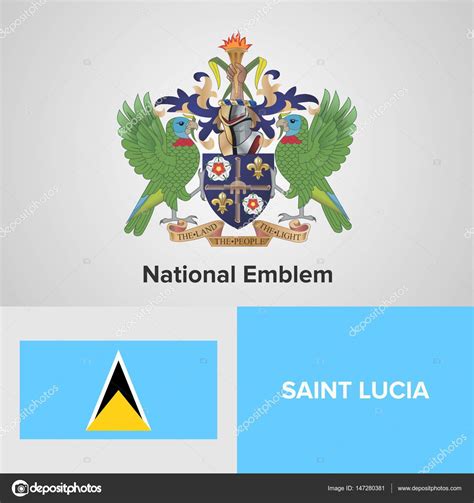 Saint Lucia National Emblem And Flag Stock Vector Image By ©shahsoft