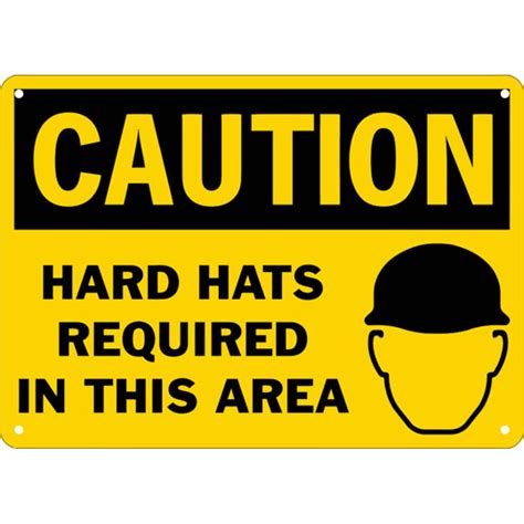 Caution Hard Hats Required In This Area Safety Sign