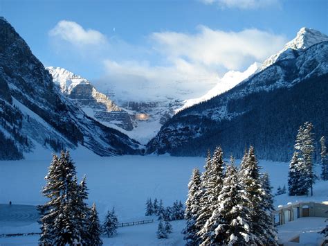 Fondos De Pantalla Estaciones Del Año Invierno Canadá Lake Louise