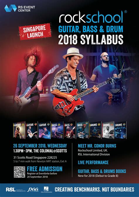 Rockschool Guitar Bass And Drums 2018 Syllabus Launch Singapore Arts