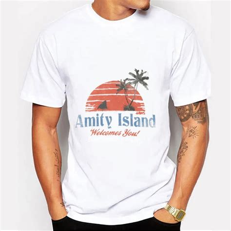 American Classics Jaws Amity Island T Shirts 100 Cotton Print 3d T