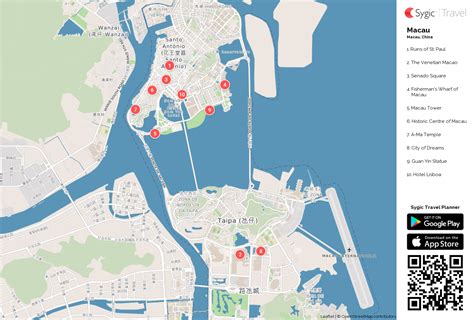 Macau Tourist Spots Map Islands With Names