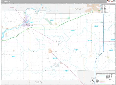 Lee County, IL Wall Map Premium Style by MarketMAPS - MapSales