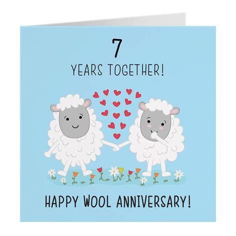 Buy 7th Wedding Anniversary Card Wool Anniversary Iconic Collection