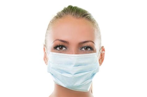 Face Of A Doctor Woman Wearing Hospital Mask Stock Photo Image Of