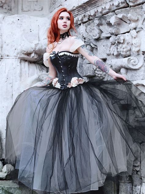 Romantic Flower Vintage Gothic Victorian Cap Sleeves Corset Prom Party Long Dress In 2021