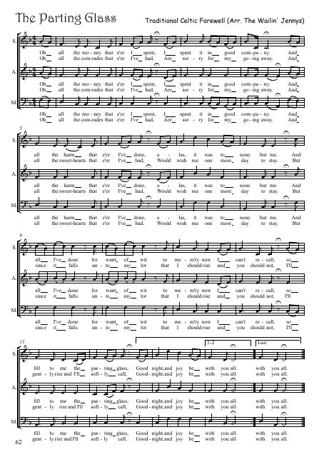 The Parting Glass Sheet Music Traditional Celtic Farewell Download