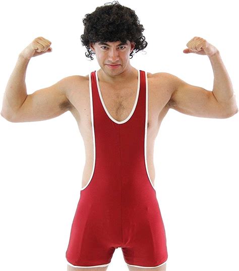 Amazon Com High School Gym Wrestling Team Wrestler Uniform Costume Singlet Wig Clothing