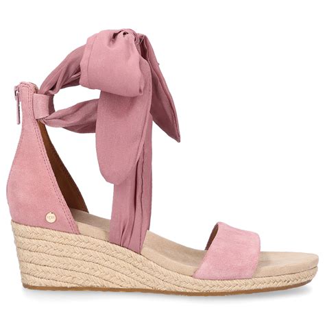 UGG Wedge Sandals Trina Suede Textile Rose In Pink Lyst UK