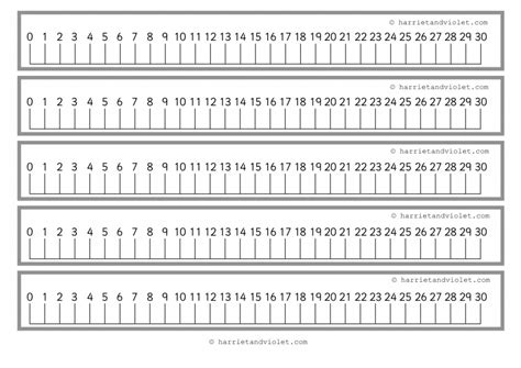 Number Line With Guidelines 0 30 Black And White Free Numberline