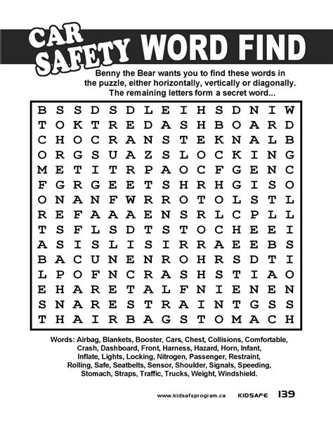 Safety Word Search Puzzles Printable Quotes