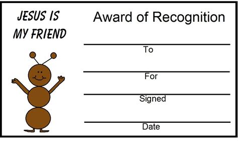 The two types of certificates for vbs included in this product are bible buddies are characters represented throughout the week at roar vbs. Free Printable Bible Award Certificates