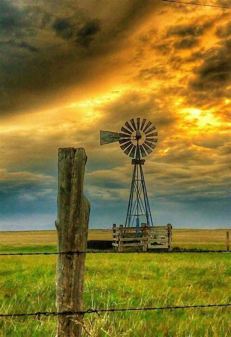 Beautiful Sunset Beautiful World Beautiful Places Farm Windmill