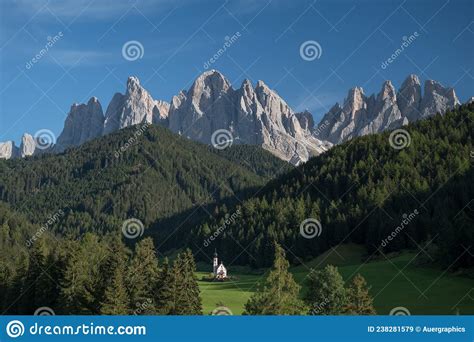 San Giovanni Church In The Dolomites In Funes Santa Maddalena Village