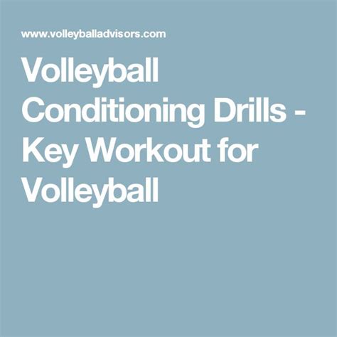 Volleyball Conditioning Drills Key Workout For Volleyball