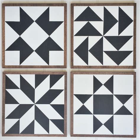 Barn Quilt In Black And White Painted Barn Quilts Barn Quilt