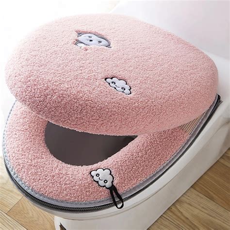 Toilet Seat Mat Set Bathroom Universal 2pcsset Cushionlid Cover Warm
