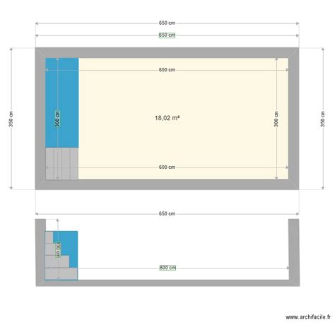 Plan En Coupe Piscine Plan 1 Pièce 18 M2 Dessiné Par Alex27