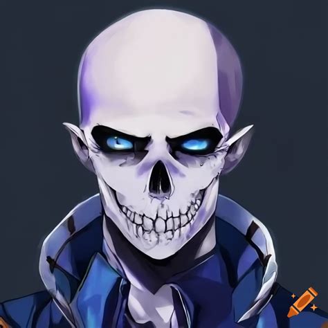 Anime Style Handsome Skeleton With Blue Flaming Left Eye On Craiyon