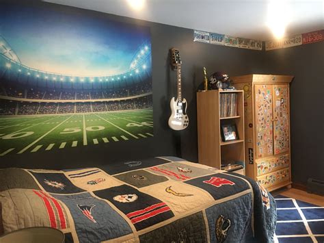 Football Wall Mural Boys Bedroom Ideas Sports Theme Bedroom