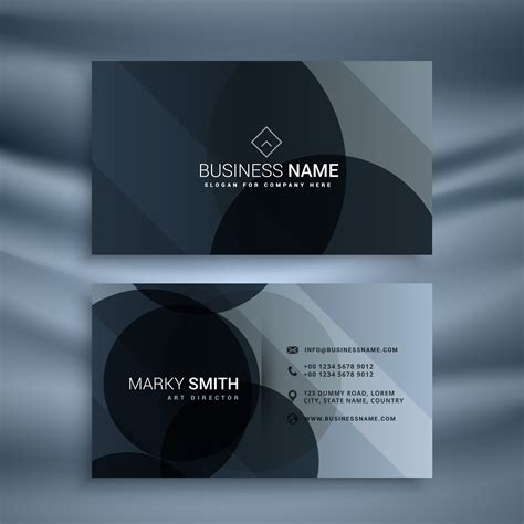 Dark Black Business Card Design Template Download Free