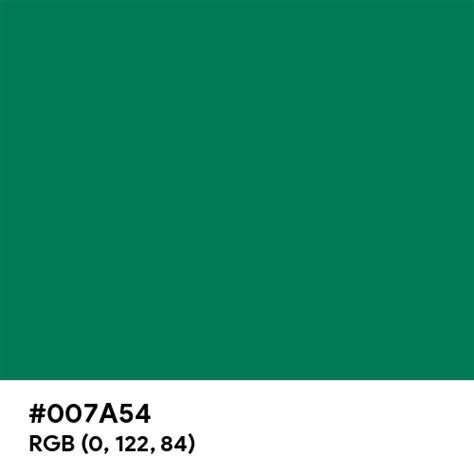 Dark Jade Color Hex Code Is 007a54