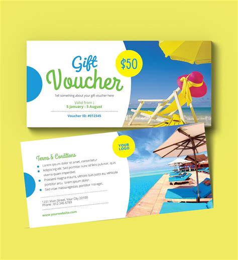 Travel Voucher Template AI PSD Banner Design Flyer Design Layout